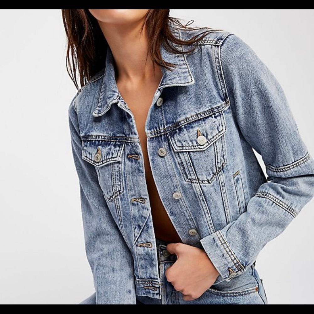 Free People Rumors Denim Jacket Size XS